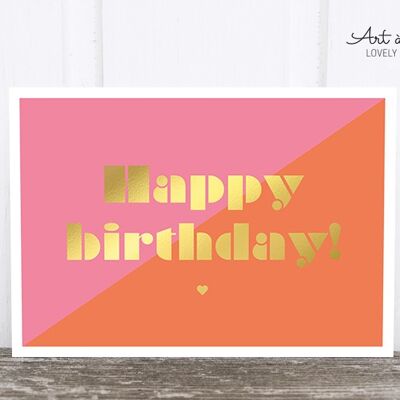 Cartolina: Compleanno diagonale rosa M