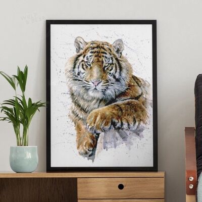 Watercolour Tiger Print | Wild Wall Art - A4 Print