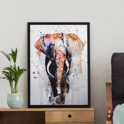 Watercolour elephant - A4 Print
