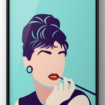 Minimal Tiffany Silhouette Illustration Print | Breakfast at Tiffany’s Wall Art - A2 Print Only