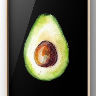 The Avocado Watercolour Print | Kitchen Wall Art - A4 Print Only