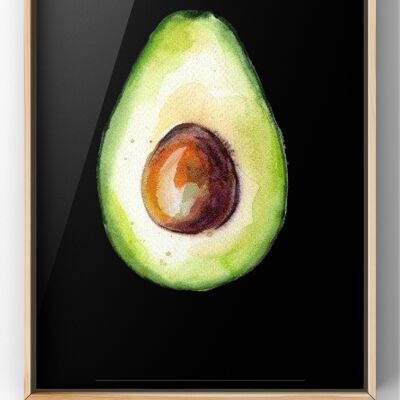 The Avocado Watercolour Print | Kitchen Wall Art - A2 Print Only