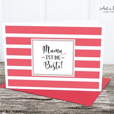 Folded card: mom is the best