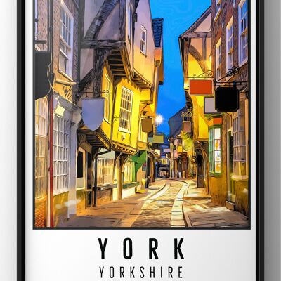 York Shambles, Yorkshire Travel Print - A4 Print Only