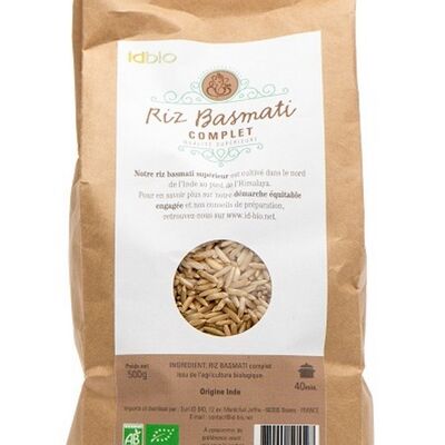 Riz basmati bio supérieur complet - 500 g