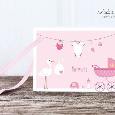 Gift tags: baby, pink