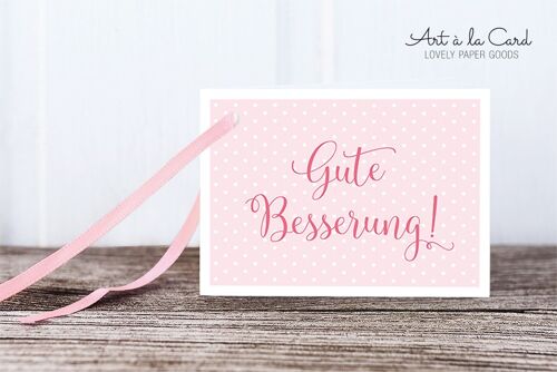 Geschenkanhänger: Gute Besserung, rosa