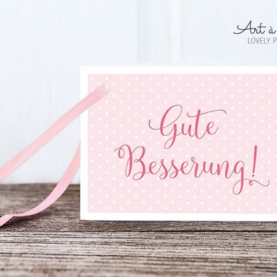 Étiquettes cadeaux: guérissez-vous bientôt, rose