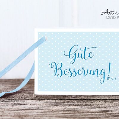 Geschenkanhänger: Gute Besserung, blau