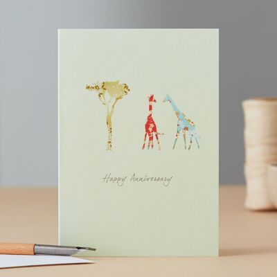 Giraffe Anniversary Card