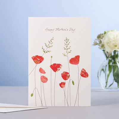 Biglietto per la festa della mamma con papaveri