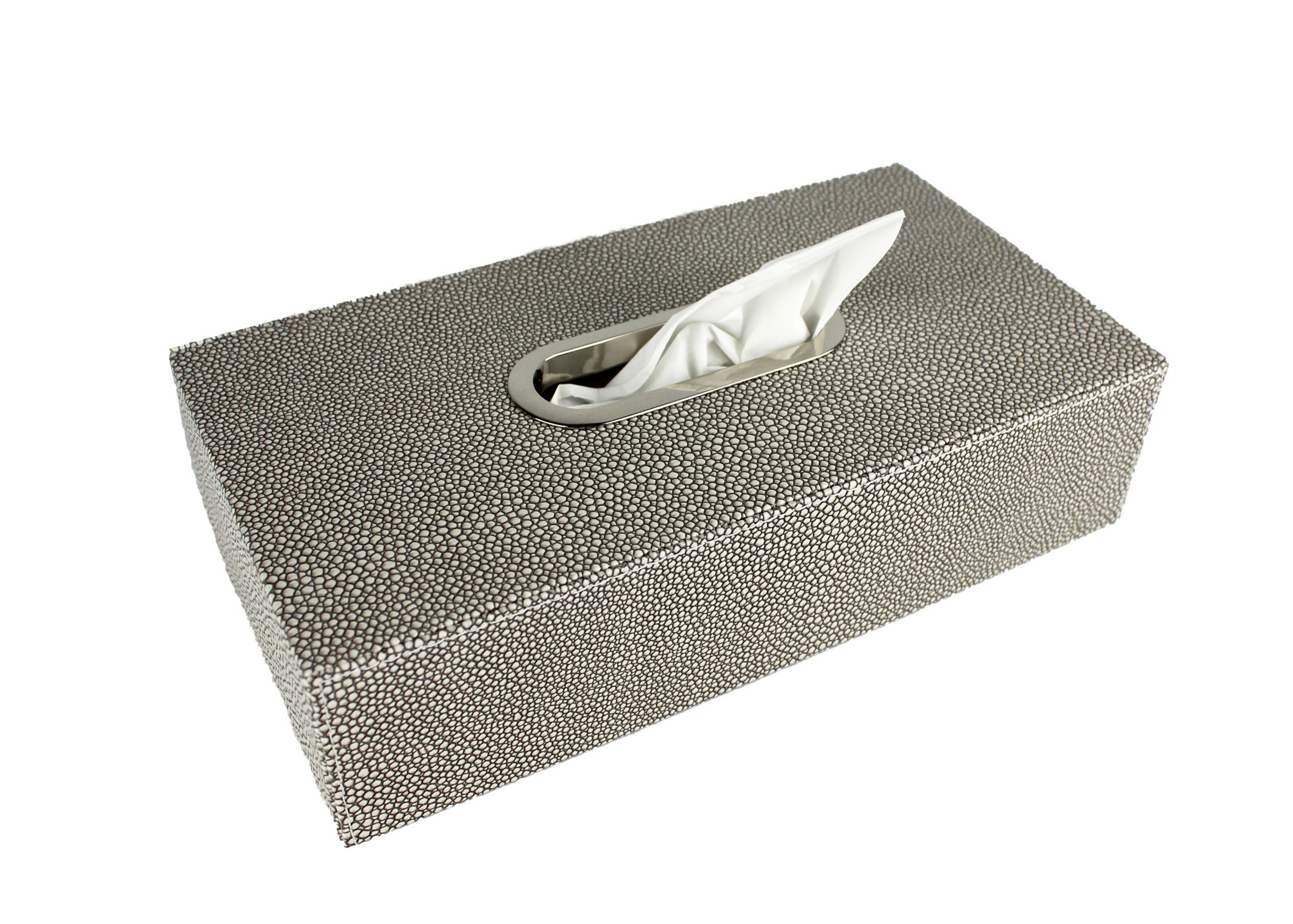 Buy wholesale Tissue box faux leather stingray grey