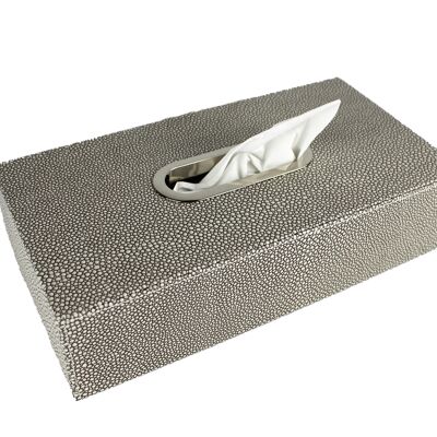 Tissue box faux leather stingray grey