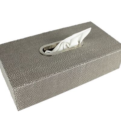 Tissue box faux leather stingray grey