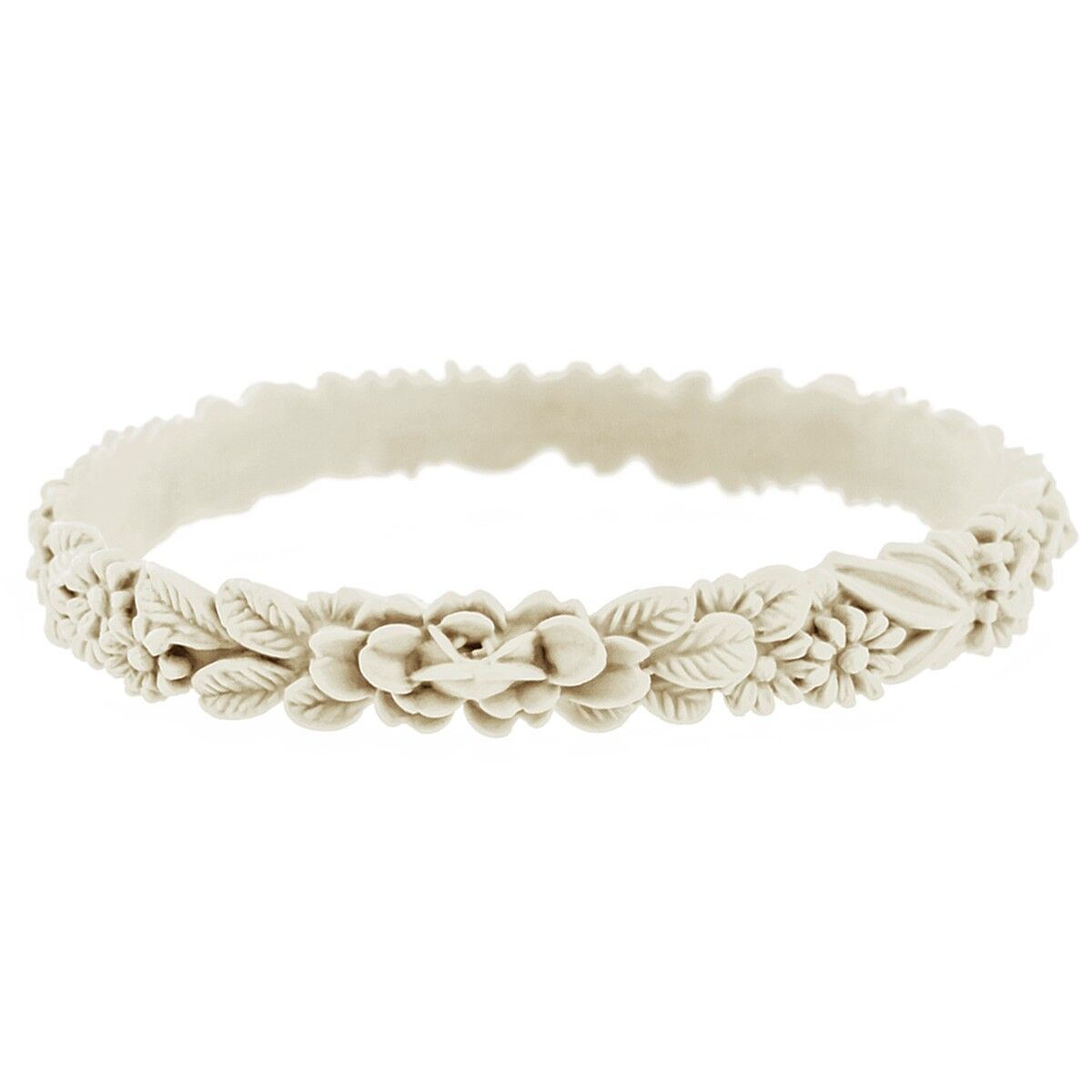 Bracciale a fiori - panna montata