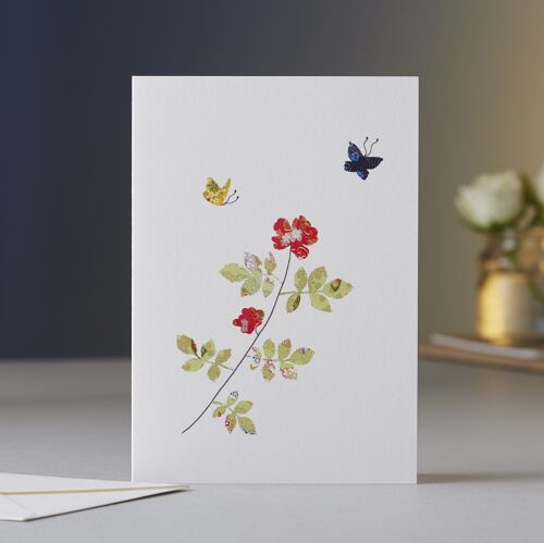 Rose & Butterflies Greeting Card