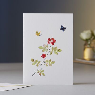 Rose & Butterflies Greeting Card