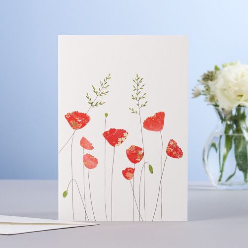 Poppies & Grass Greeting Card