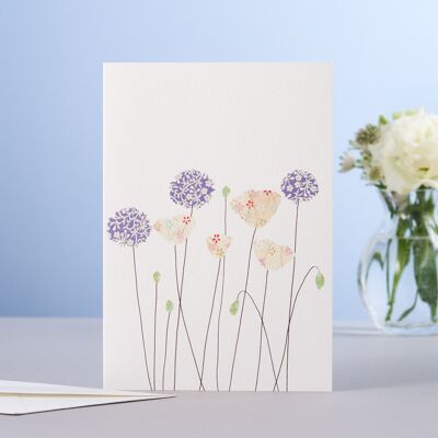 Alliums & Poppies Grußkarte