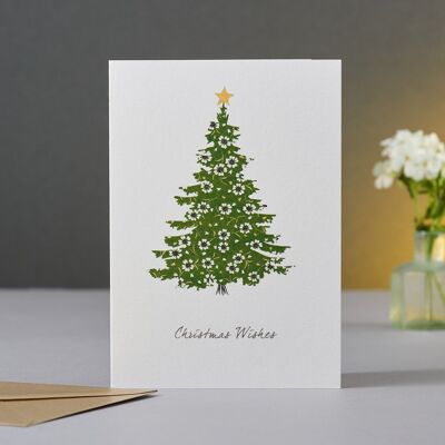 Cartolina di Natale con albero di Natale