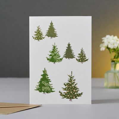 Cartolina di Natale della foresta dell'albero di Natale