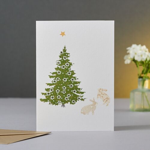 Snow Hares Christmas Card