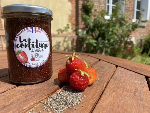 Confiture bio de fraise et graines de chia