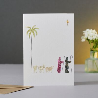 Shepherds & Sheep Christmas Card