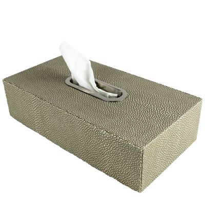 Caja de pañuelos símil piel mantarraya verde