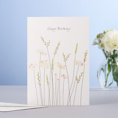 Gänseblümchen & Gras Geburtstagskarte