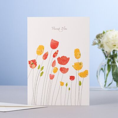 Poppies Thank You Card