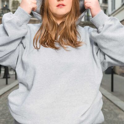 Hoodie oversize basique - Gris chiné