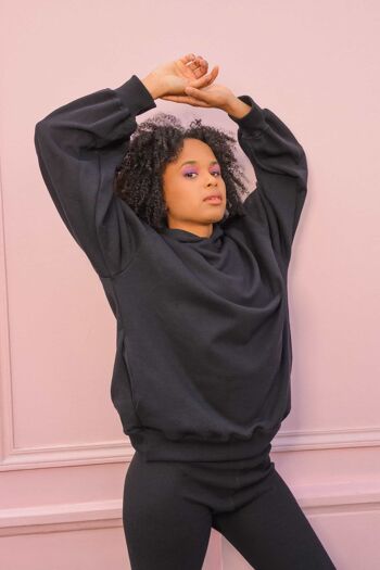 Hoodie oversize basique - Noir 1