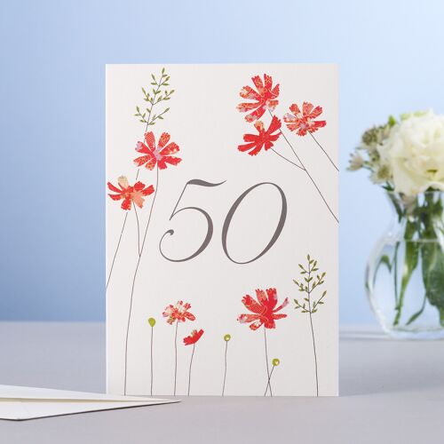 Cosmos Fifty Birthday Card