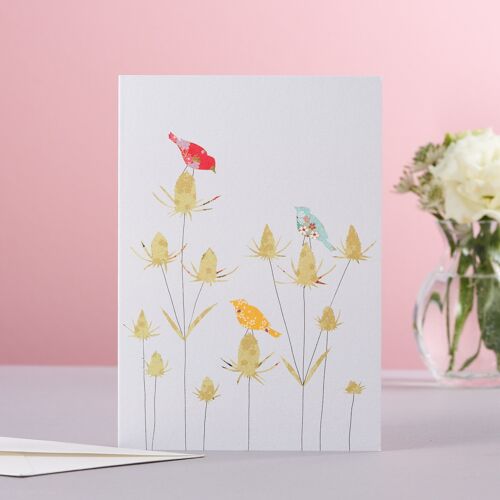 Birds & Teasels Card