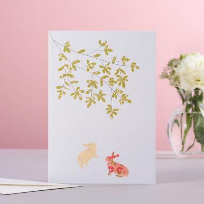 Hares & Oak Tree Card