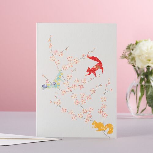 Squirrels & Blossom Card