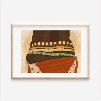 Waist Beads| African wall art for living room |Modern African Art Print| African Interior |Wall Art |Ethnic Wall art A4