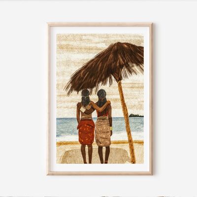 Black Woman Art Print | African Art Print | Living Room Print |Afrocentric decor | Head wrap Print | Ethnic Wall Art | African Art Print A4