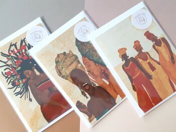 Carte de vœux | Art noir | Cartes de vœux noires | Cartes de vœux africaines | Amour noir | Cadeau africain | Lot de cartes africaines | Cartes ethniques