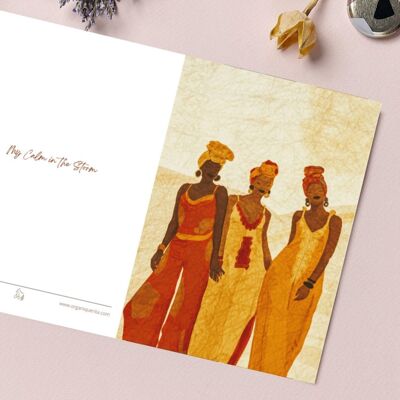 Tarjeta de felicitación| Diseño de Amistad| Tarjeta para Amigo| Tarjetas de felicitación africanas | Amor negro | Mujeres Africanas| Tarjetas africanas | Tarjetas Étnicas