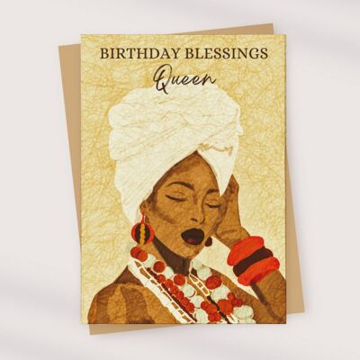 Carte de voeux d'art africain | Carte d'anniversaire | Carte pour un ami | Carte de culture noire | Carte sœur africaine | Carte d'anniversaire ethnique