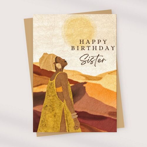Sister Birthday Card | African Art | Greeting Card | Card For Friend | Afro-Boho Card| Melanin | African Sister Card | African Women Card