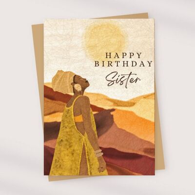 Scheda di compleanno della sorella | Arte africana | Biglietto di auguri | Carta Per Amico | Carta Afro-Boho| Melanina | Carta sorella africana | Carta delle donne africane