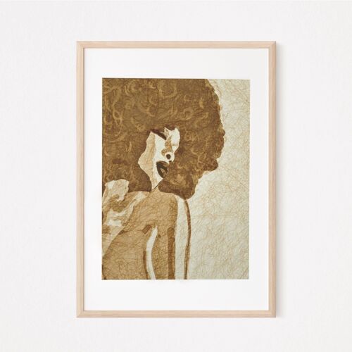 African Abstract Art | Afro Women Art Print |Minimalist African| Wall Art |Gallery Wall| Afro Hair Art | Living Room Art | Afrocentric Art A3