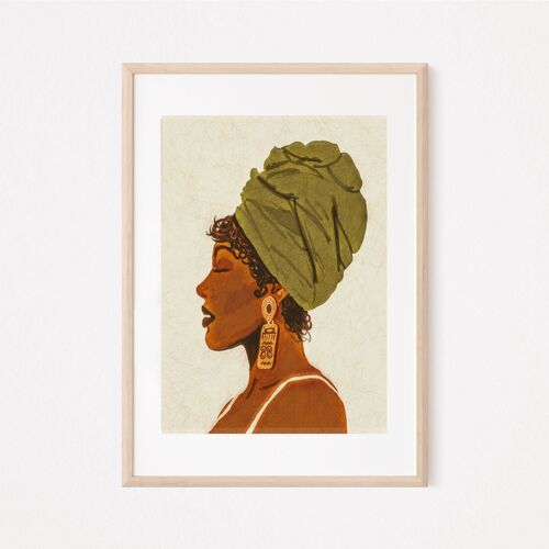 African Women Art Print | Botanical Print | Head-wrap Art |African Wall Art | Modern African Wall Art | Afrocentric Art | Tropical Print A3