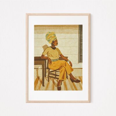 Impresión del arte de las mujeres africanas | Arte para envolver la cabeza | Arte de pared | Arte africano moderno | Decoración afrocéntrica | para ella | Arte de pared afro | Arte de la moda africana A4