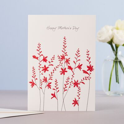 Tarjeta Crocosmia Feliz Día de la Madre