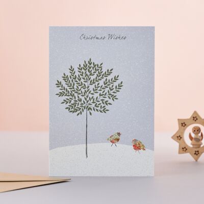 Tarjeta de Navidad Robins & Bay Tree