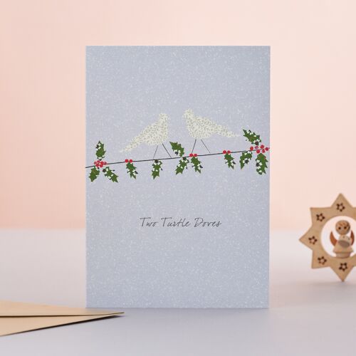 Two Turtle Doves Christmas Card